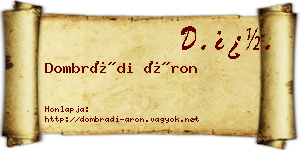 Dombrádi Áron névjegykártya