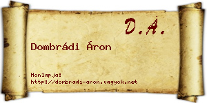 Dombrádi Áron névjegykártya