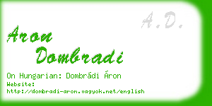 aron dombradi business card